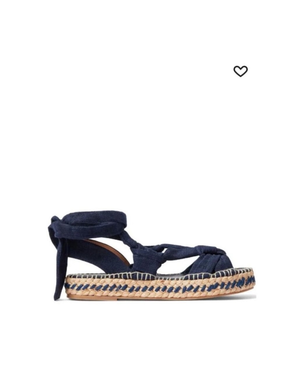 Navy Knotted Espadrille Platform Sandal - Women